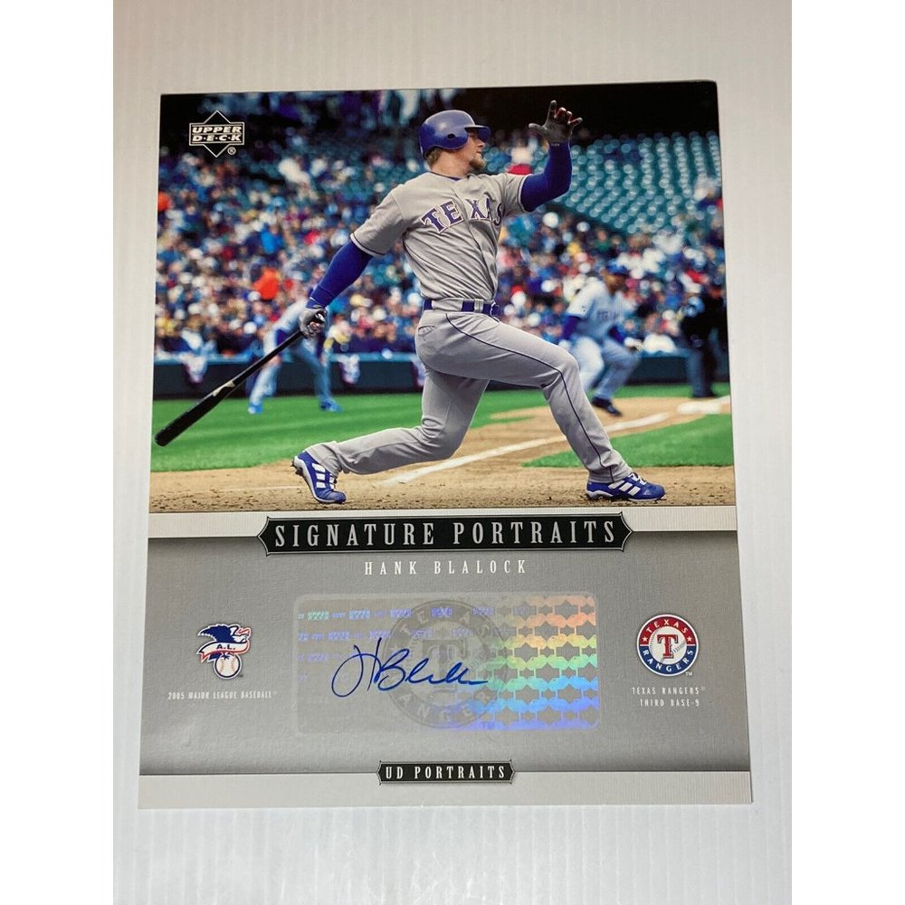 HANK BLALOCK 2005 UPPER DECK AUTOGRAPH 8X10 SIGNATURE PORTRAITS RANGERS